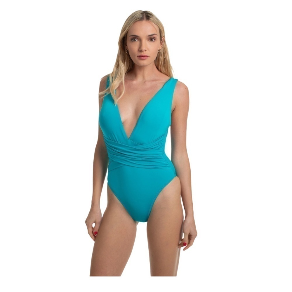 NEW WITH TAGS Trina Turk Blue green one piece swimsuit bikini size 4 size small